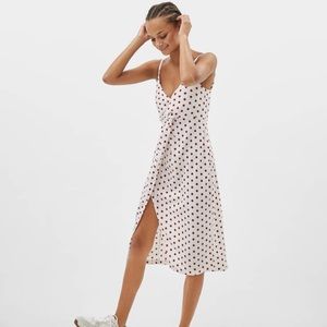 Red and White Polkda Dot Dress- Bershka